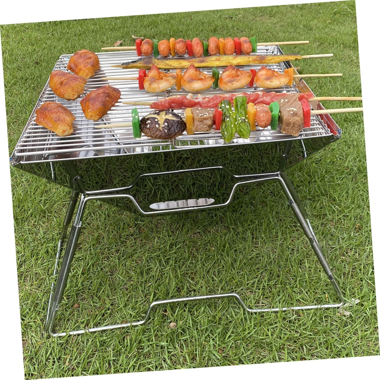 Ciieeo Portable Barbecue Grill Camping Accessory Wear-resistant Folding Barbecue Rack Professional Outdoor Cooking for Camping and Hiking