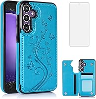 Vista 1 de Asuwish Funda de teléfono para Samsung Galaxy S23 FE 5G con protector de pantalla de vidrio templado y tarjetero con soporte para tarjetero, soporte