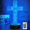 FULLOSUN Cross 3D Night Light, Christ Optical Illusion Lights 16 Colors Change with Remote Control, The Lord Desk Lamps Room Home Decor Xmas Birthday Easter Crucifix Gifts