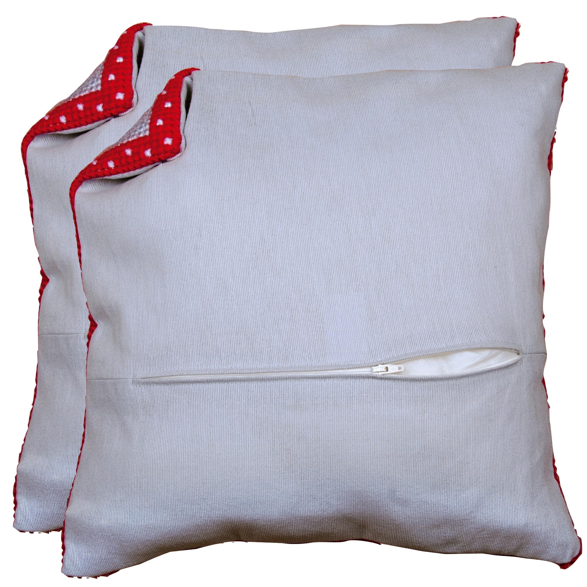 Vervaco Cushion Back with Zipper: Grey: Set of 2
