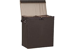 Double Hamper Laundry Sorter with Magnetic Lid