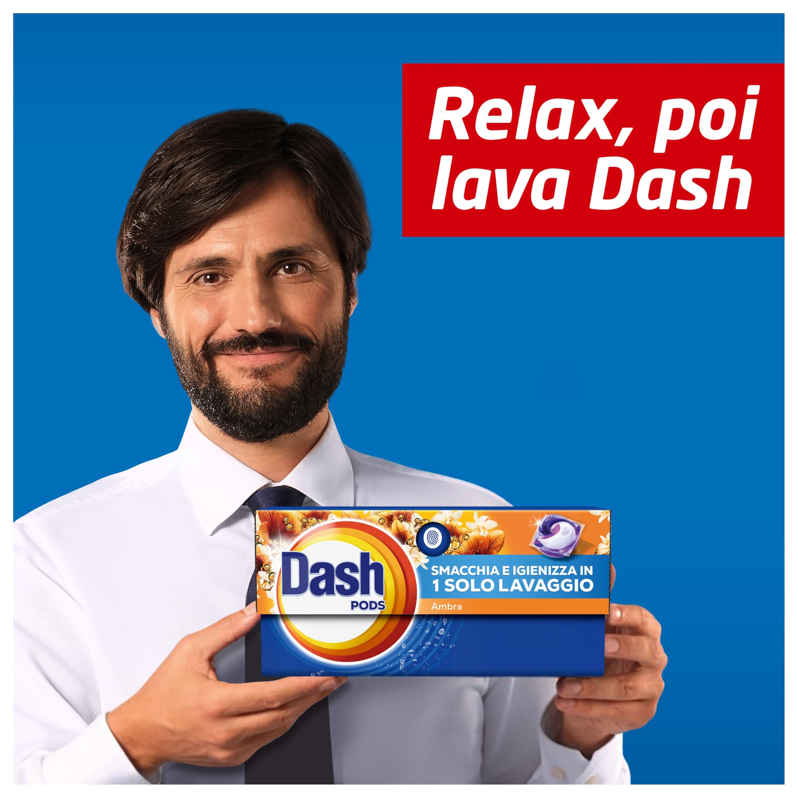Dash Pods Detersivo Lavatrice In Capsule, 132 Lavaggi (3x44), Ambra, Rimuove le Macchie, Igienizza, Dona Freschezza, Brillantezza Per I Capi