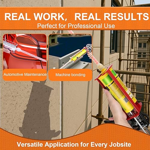 Miniatura 6 de Pistola epoxi de doble componente, 13.5 fl oz, aplicador adhesivo manual de relación 11 y 21 para epoxi, uretano, acrílico, pistola adhesiva de 2