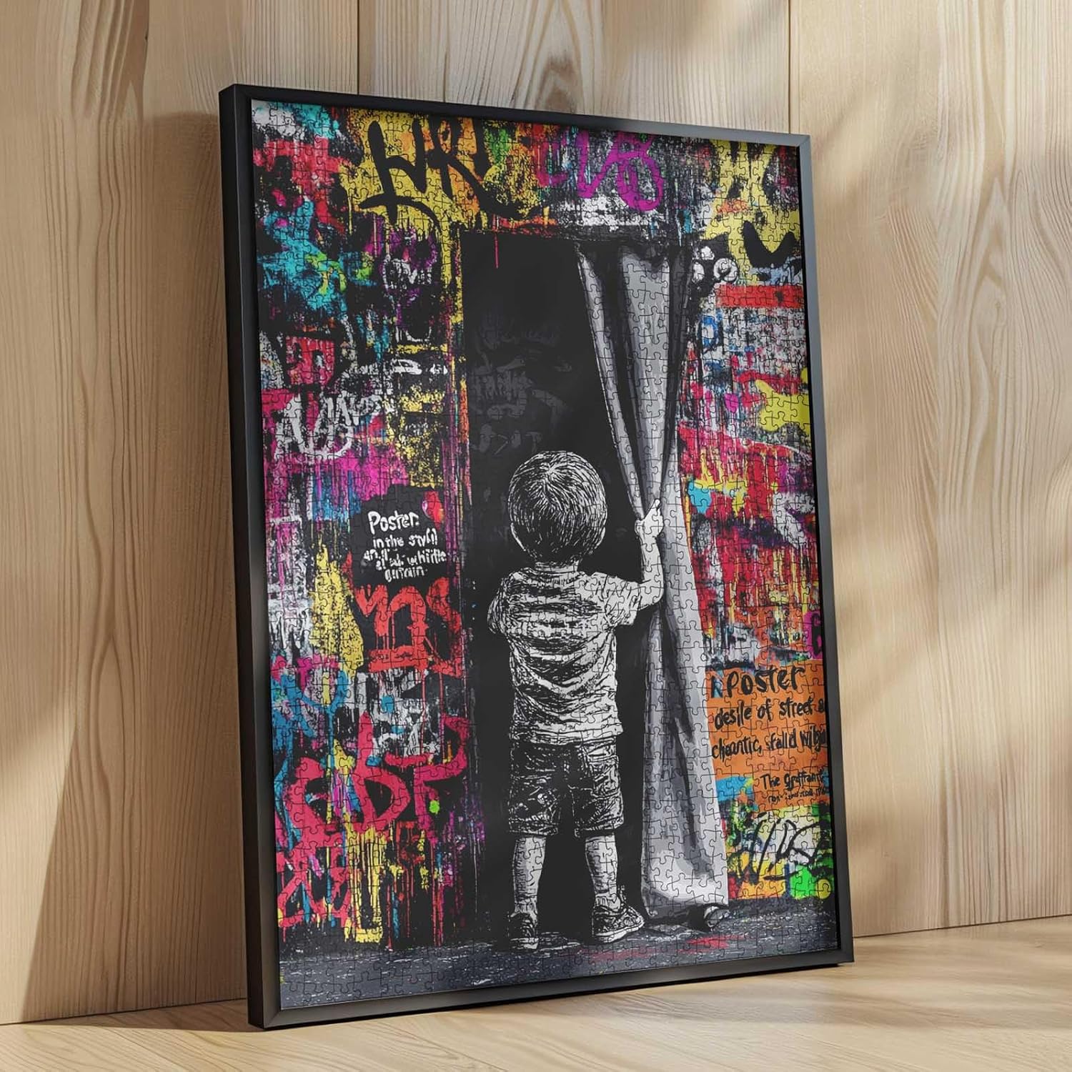 Tucocoo Banksy Graffiti 1000 Pieces Puzzles for Adults Little Boy Street Art Jigsaw Puzzle Educational Activity Puzzle for Challenging Family Game Colorful DIY Crafts Puzzle for Wall Decor Gifts