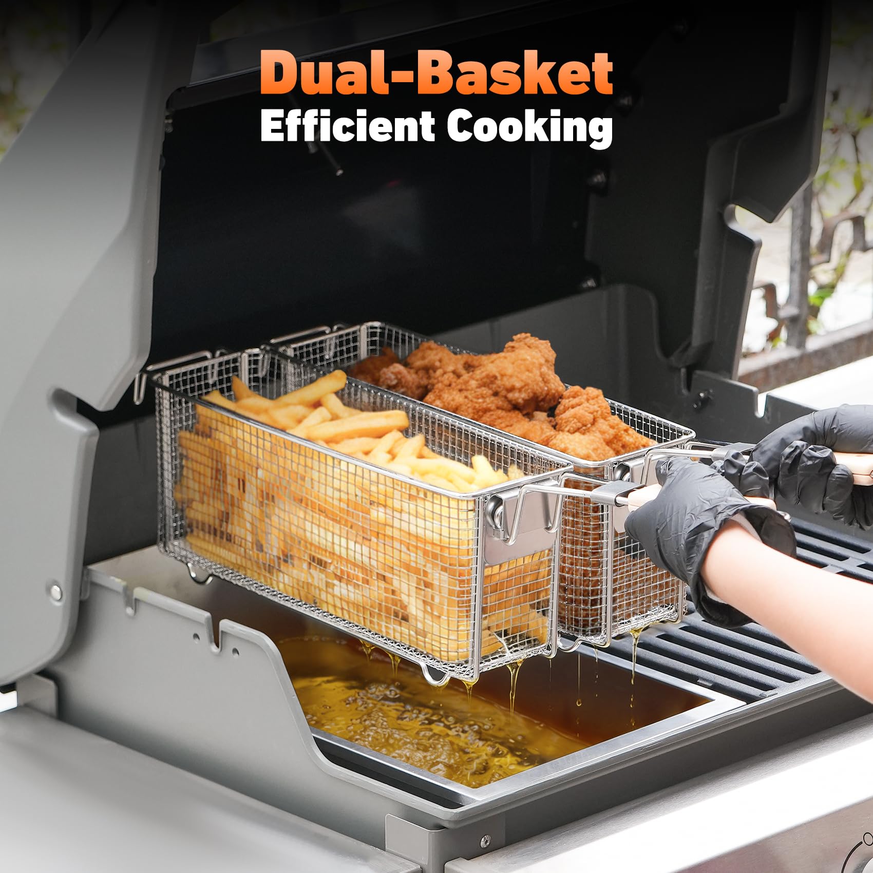 onlyfire Kit Friteuse pour Barbecues à Gaz Weber Spirit et Genesis