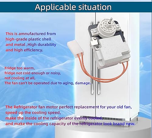 Miniatura 5 de W10464673 Motor del ventilador del evaporador del refrigerador compatible con Whirlpool KitchenAid Fridge, reemplazar modelo: WPW10464673 PS7320664