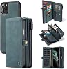 iPhone 11 Pro Max Wallet Case, [2 in 1 Detachable Magnetic] [Vegan Leather] Folio Card Pocket Clutch Case for iPhone 11 Pro Max 6.5Inch Slim Shock Protection Flip Cover - Blue Green