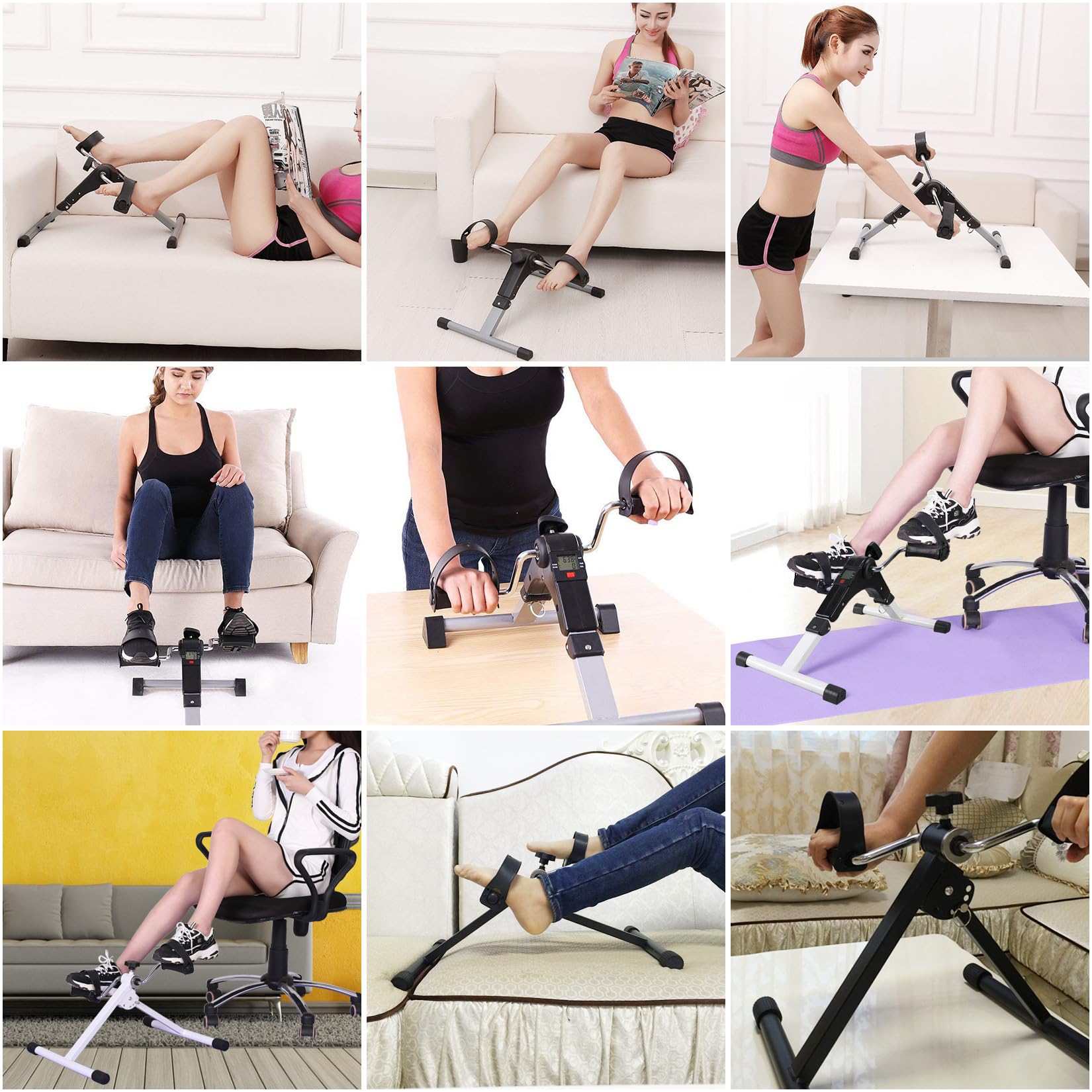 Stacjonarny rower treningowy do treningu domowego, składany rower do jazdy na rowerze halowym z regulowanym oporem, mini rower dla dorosłych i seniorów, rower treningowy pod biurkiem