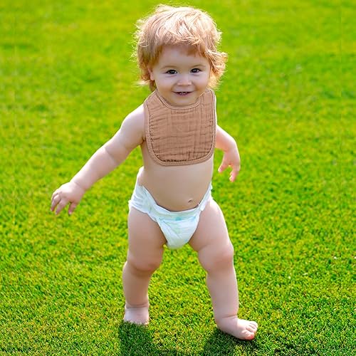 Miniatura 4 de Frienda 6 piezas de baberos de muselina para dentición de bebé, bandana, baberos, 6 capas absorbentes para bebés, niños y niñas, paño de algodón