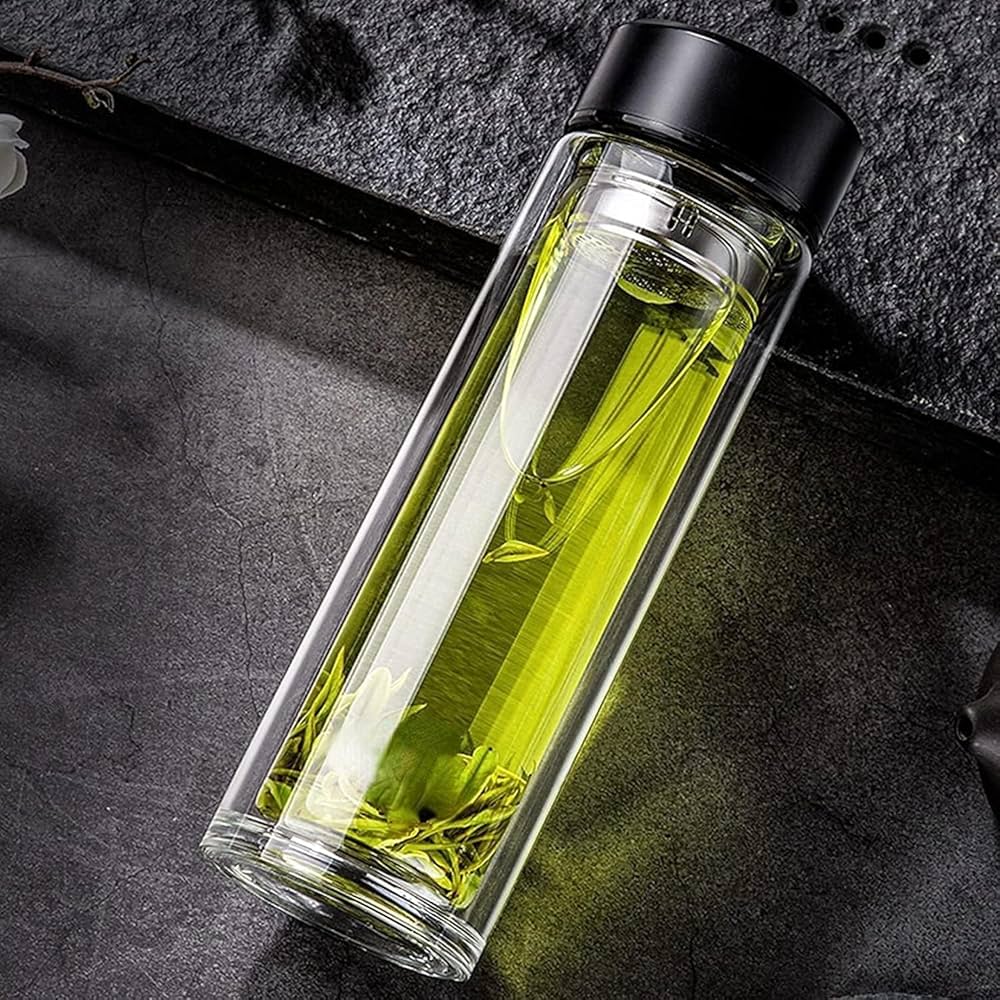 ガラスフィルター付きボトル クリア/グリーン*5 ガラスフィルター付きボトル クリア/グリーン*5 水筒 クリア