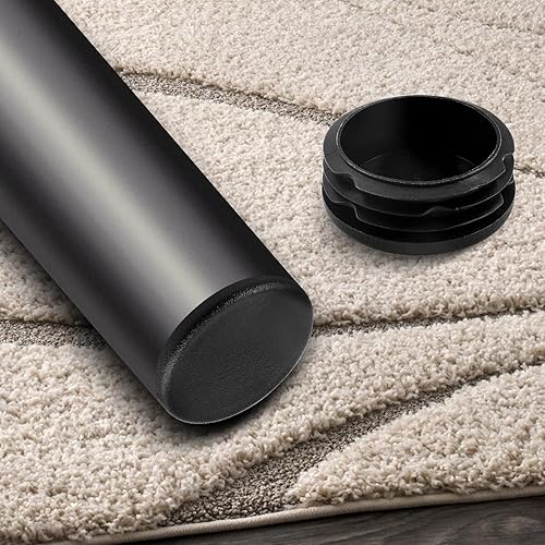 Miniatura 4 de Jiozermi Tapón redondo de plástico de 2 pulgadas, tapón de acabado de muebles redondo negro para postes de tubería, sillas y muebles