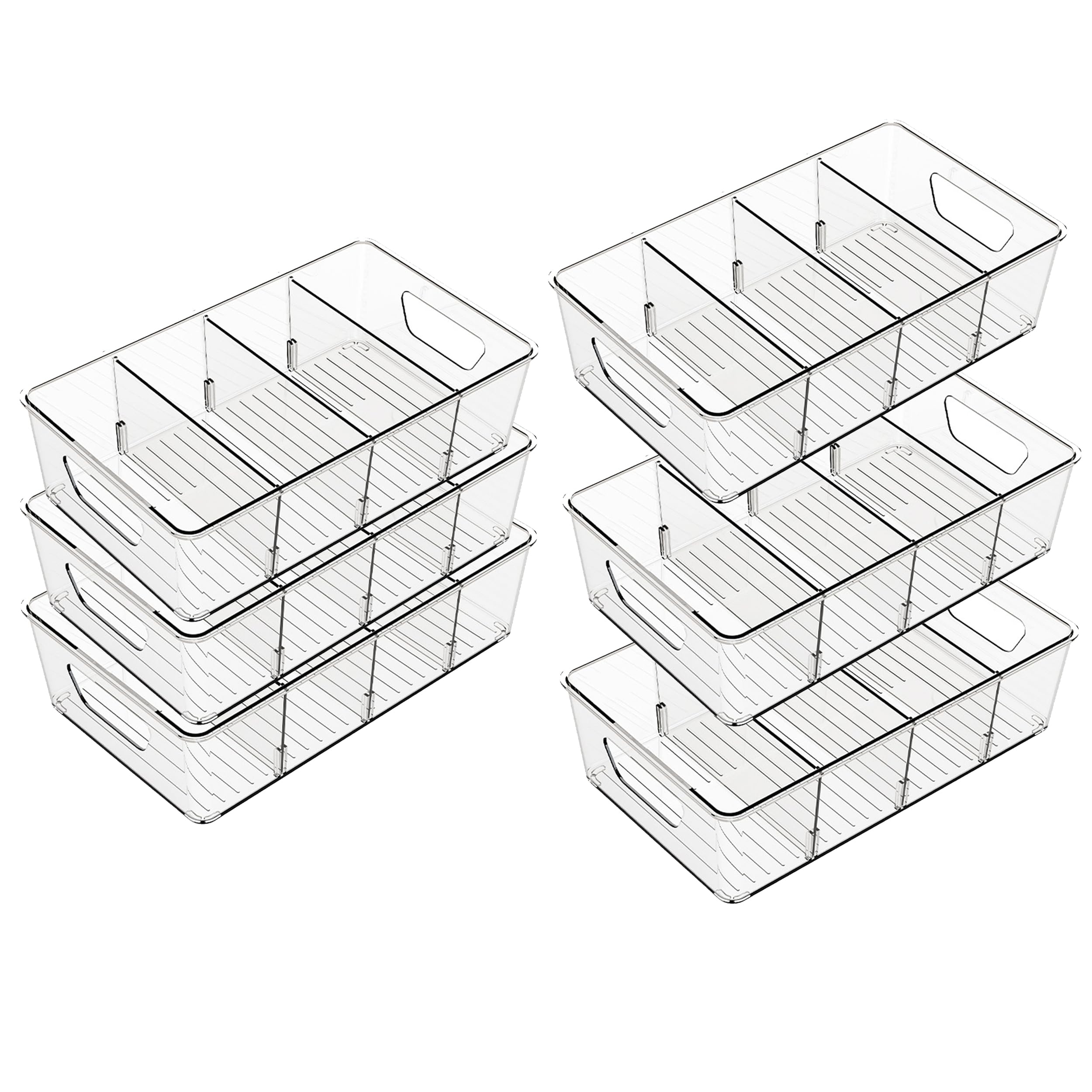 YIHAOBOX Kühlschrank Organizer 6er Set Ordnung im Kühlschrank, Stapelbar , Fridge Organizer ,Küchen, Kühlschrank, Schränke, Fridge Organizer Set, Aufbewahrung , Boxen Kühlschrank, BPA Frei