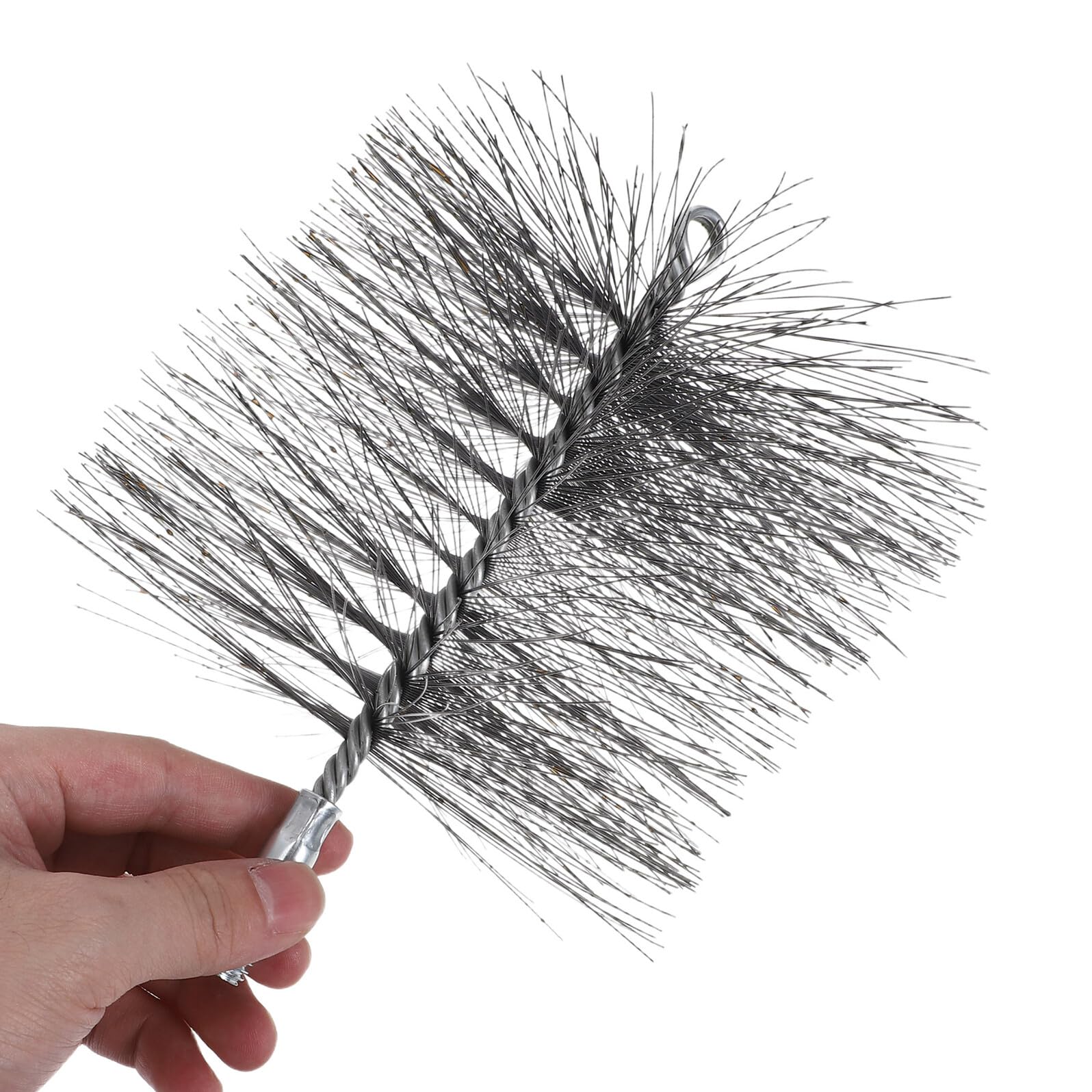 TOYANDONA Spazzola Spazzacamino in Metallo da 150 MM, Set 2 Pezzi per Pulizia Canne Fumarie e Legna, Strumento Smontaggio Veloce per Pulizia Facile e Sicura