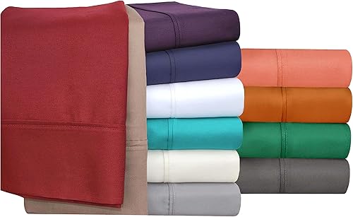 Miniatura 4 de SUPERIOR Juego de sábanas de algodón de 800 hilos, incluye 1 sábana bajera totalmente elástica con bolsillo profundo, 1 sábana encimera, 2 fundas de