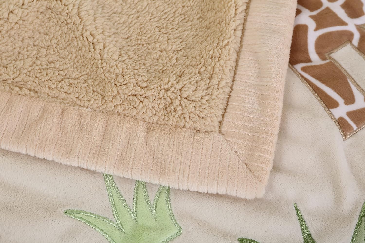 Baby Blanket Soft Plush Boy Girl Blankets - Toddler -Crib Fluffy Crib Quilt -Stroller -Giraffe Embroidery Size 33*42inch by JAHbaby White,Brown