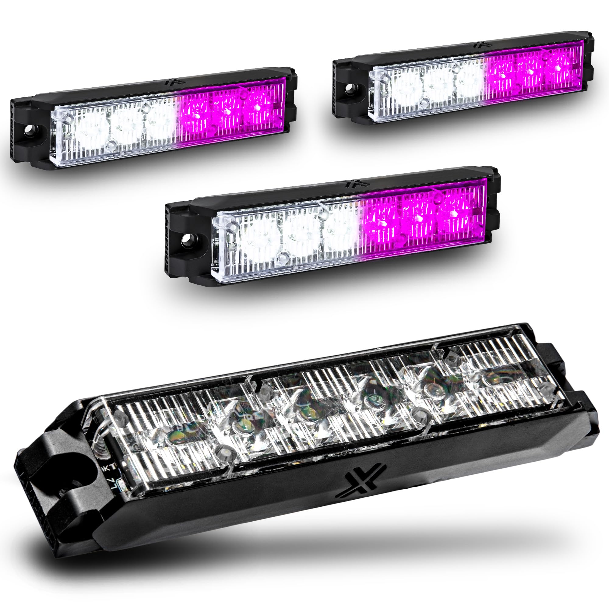 LAMPHUS NanoFlare 4pc 6W Purple White LED Police Grill Strobe Warning Light