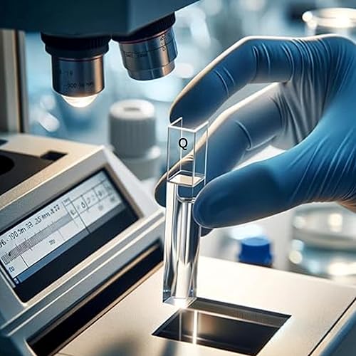 Miniatura 4 de Cubetas para espectrofotómetro, paquete de 4, absorción celular de espectrómetro de 0.1 fl oz para estudios de absorción UV-VIS, rango de longitud