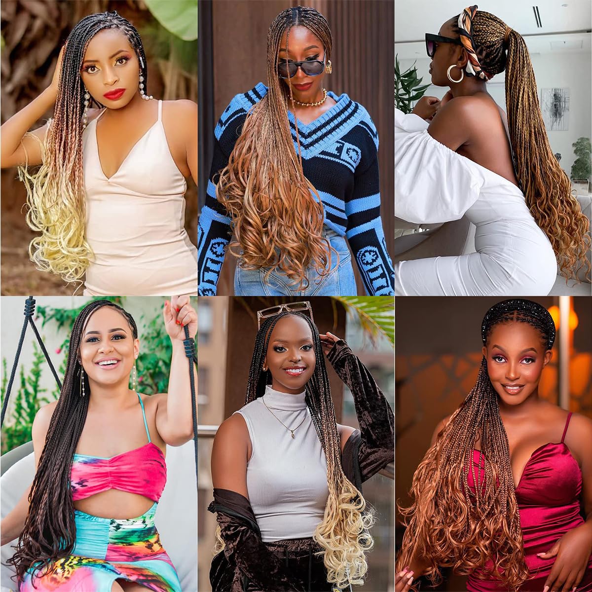 8 Packs French Curl Braiding Hair 24 Inch Loose Wave Spiral curly braiding hair extensions 75g/Pack Soft French Curls Synthetic Hair Extensions for Braiding（4#）