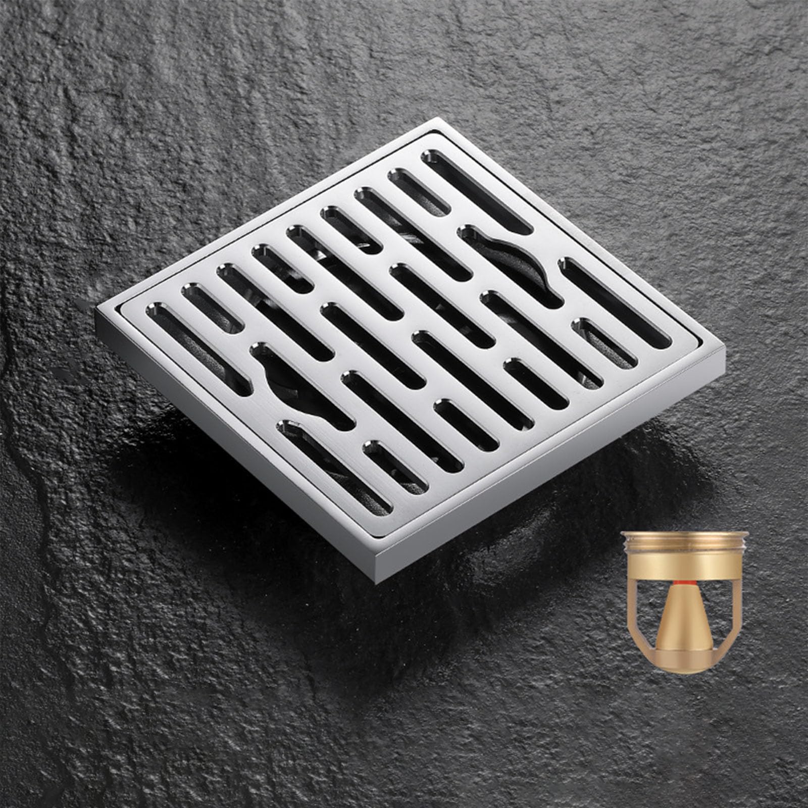 Siphon de douche en laiton haut de gamme avec grille carrée amovible pour salle de bain moderne