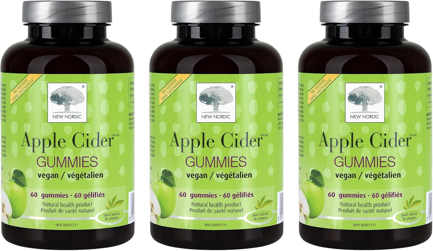 New Nordic Apple Cider Gummies Vegan Chewable Wellness Supplement