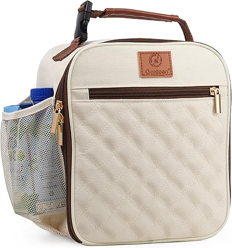 Miniatura 18 de Genteen Lonchera para niños, niñas, adolescentes, lonchera aislada con soporte para botellas, lonchera pequeña, hielera ligera y reutilizable para