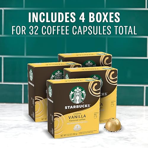Miniatura 3 de Starbucks by Nespresso Vertuo Line - Café con sabor a vainilla (8 cápsulas individuales, compatible con el sistema Nespresso Vertuo Line) con sabor