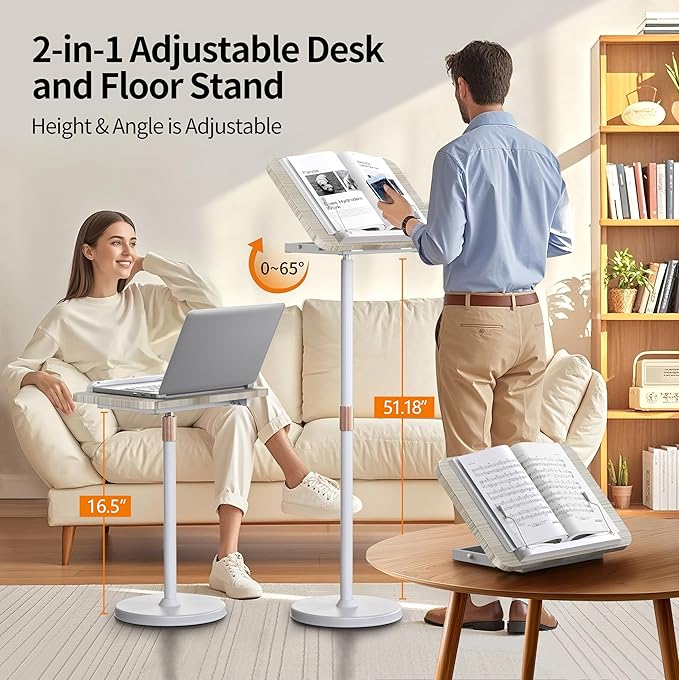Soporte para laptop NAMON ajustable de 41.9 a 129.5 cm blanco miniatura 3
