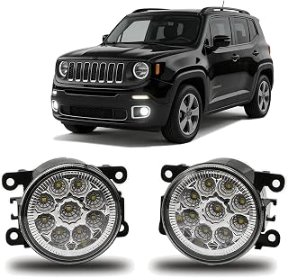 Fog Light Lamp 3.5 Inch Pair For 2015-2018 Jeep Renegade Clear Lens Bumper Replacement,45W,6000k,pack of 2