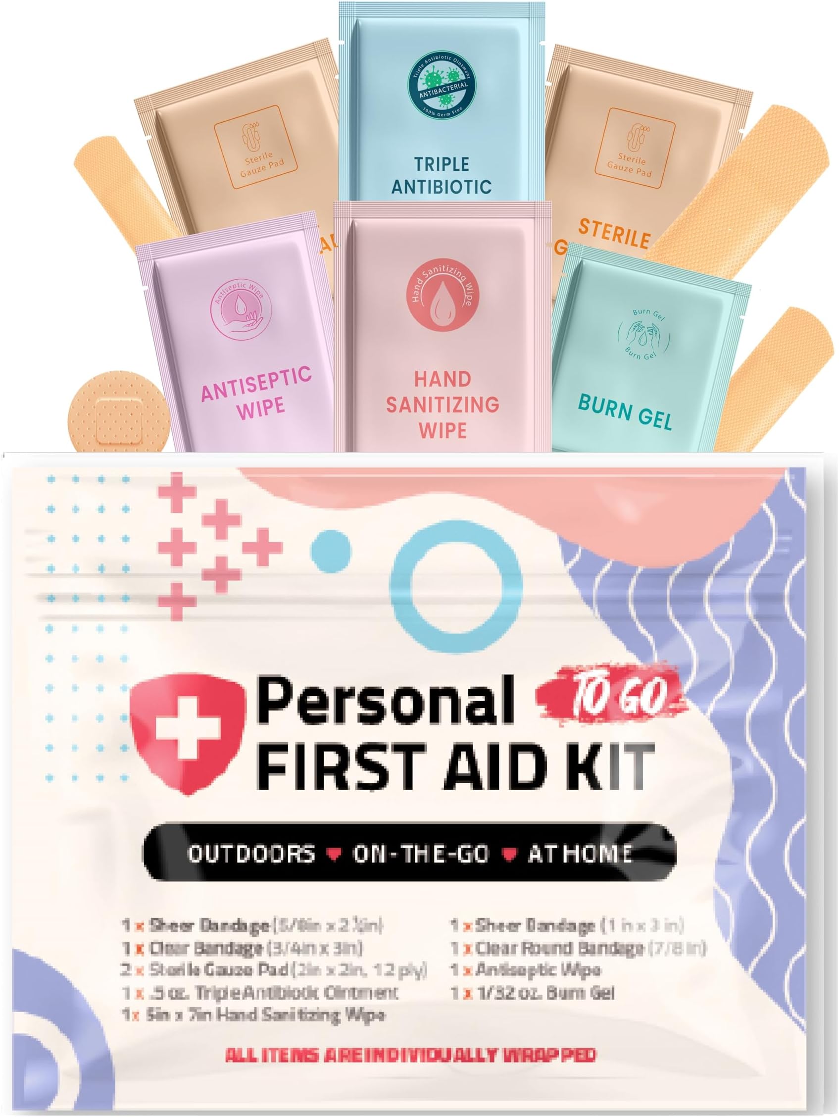 First Aid Emergency Medical Kit Mini and Travel Size - | Great for Kids, Schools, Business, Hiking, Camping | Wound Care Products (Abstract) (1)
