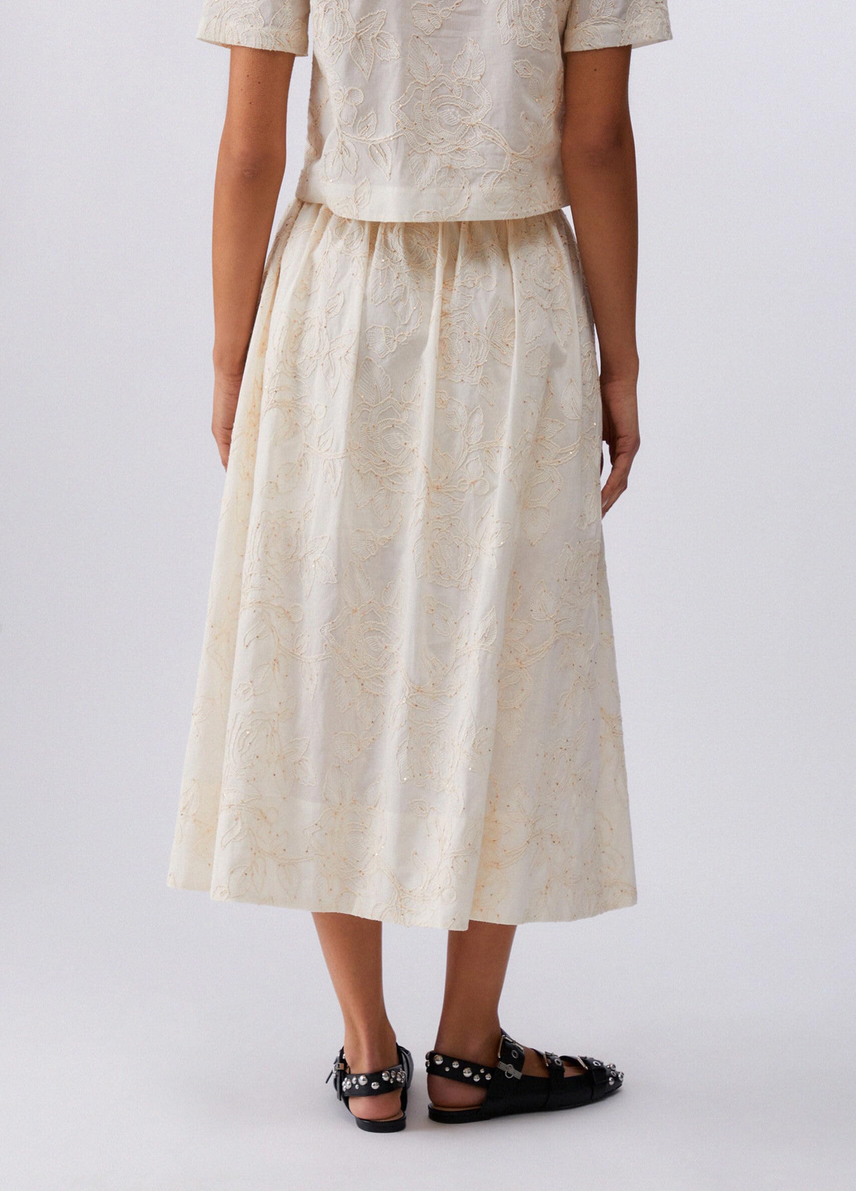 Liu Jo - Falda para mujer - Falda larga midi - Falda de verano - Falda bordada