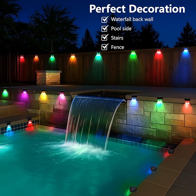 Luz Solar para Piscina Enterrada, 4 Pack, RGB, LED miniatura 8