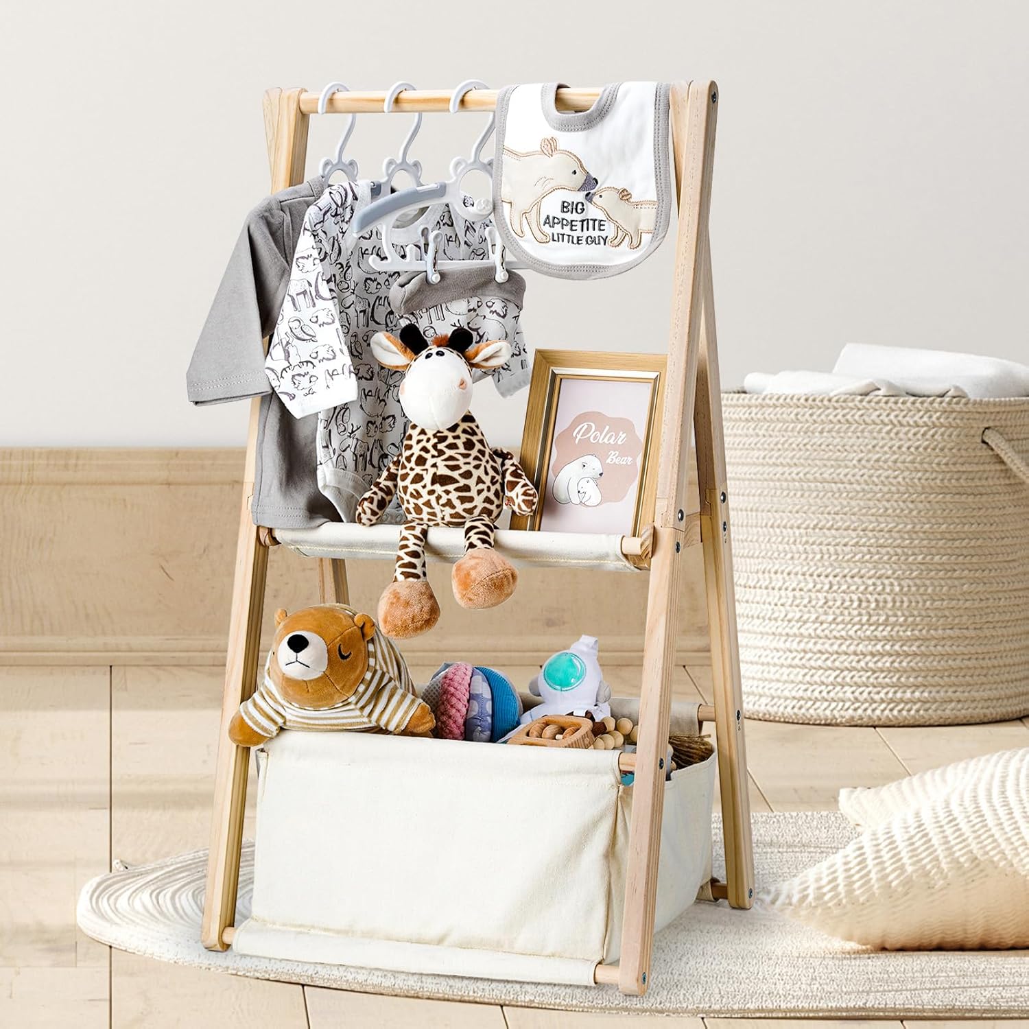 Amazon.com : GiftAmaz Wooden Baby Shower Crate Closet, Double-Layered ...