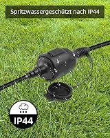 RIIEYOCA Schuko Hosszabbító Kábel, IP44 Védett, 250V/16A, Földelt, Védőkupakos, Kültéri-Beltéri Használatra, Fekete 6