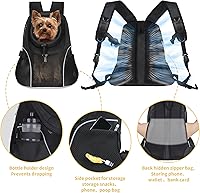 Vista 3 de WOYYHO Mochila Transportadora para Mascotas Perros, Mochila Frontal para Perros Pequeños, Mochila de Viaje para Perros de Malla Ventilada