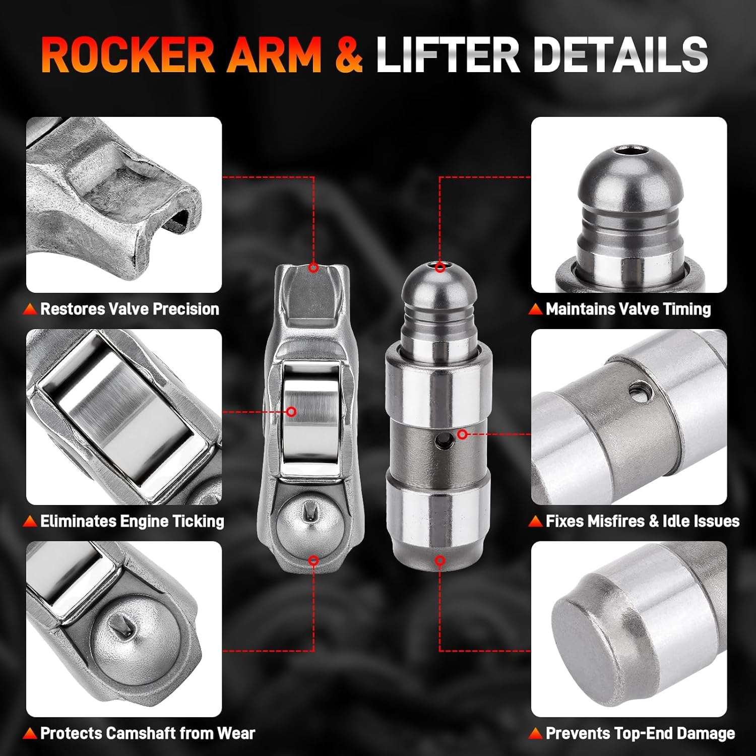 Intake & Exhaust Camshaft Kit with Rocker Arms, Lifters & Gaskets Compatible with 2011-2016 Dodge Chrysler Jeep Ram 3.6L V6 Engine Replace# 5184377AH 5184378AH 5184379AH 5184380AH 5184296AH 5184332AA