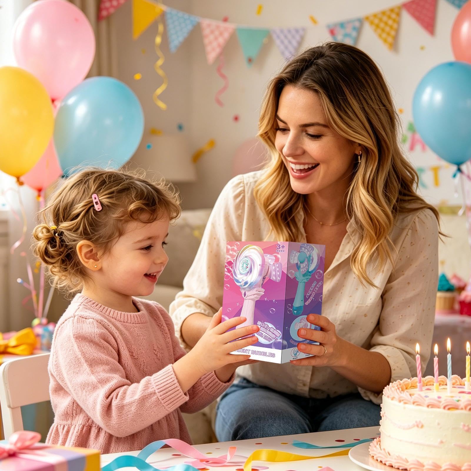 Macchina per bolle di sapone con soluzione di sapone, mulino a , automatico | Macchina per bolle di sapone con luce per bambini, per ragazze, all'aperto, giardino, piscina, feste, campeggio, picnic