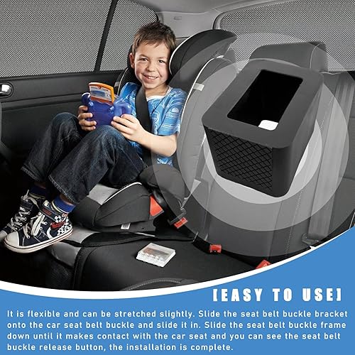 Miniatura 3 de Dickno 2 soportes de hebilla para cinturón de seguridad de automóvil, refuerzo de hebilla de cinturón de seguridad de silicona para automóvil,