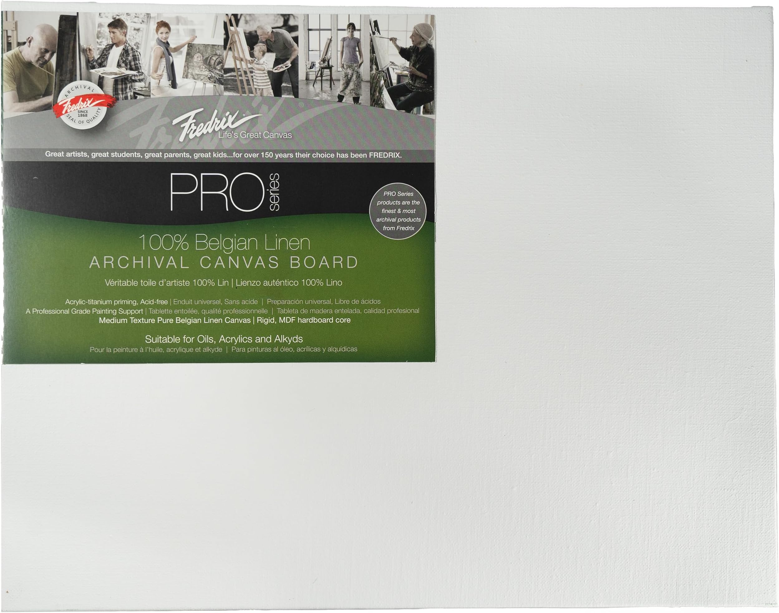 PRO Series Archival Linen Canvas Board, 12" x 16"