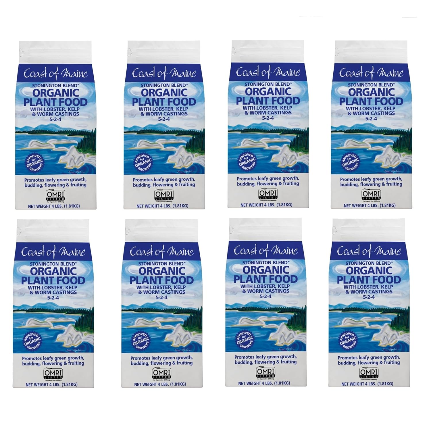 Coast of Maine (4lb) Stonington Blend Organic Plant Food with Lobster, Kelp and Worm Castings - OMRI Listed