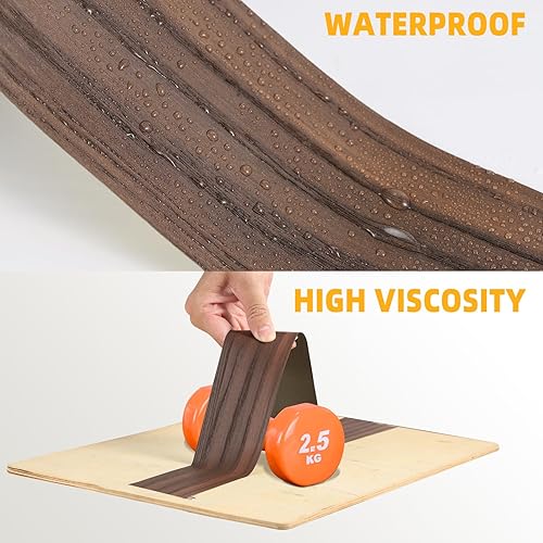 Miniatura 325 de GSCIT Club Bandas de borde de roble, rollo de 1 pulgada x 10 pies de bandas de borde de chapa - Cinta de madera real flexible previamente pegada