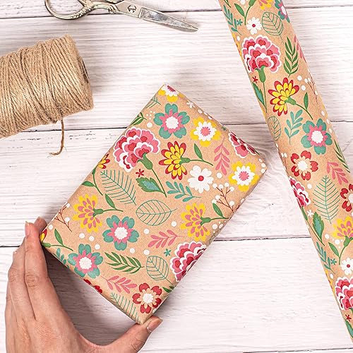 Miniatura 2 de RUSPEPA Rollo de papel de regalo de estraza  Mini rollo  Diseño de clavel ideal para el día de la madre, cumpleaños, fiesta, aniversario  17