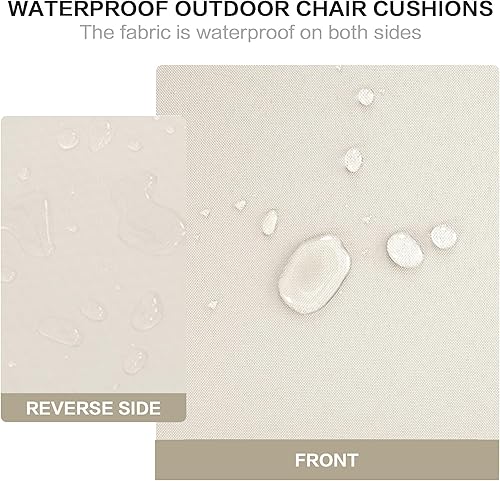 Miniatura 4 de Faible Poisson Cojines para sillas de exterior, 22 x 22 pulgadas, impermeables, para respaldo y asiento profundo para muebles de patio, con asa y