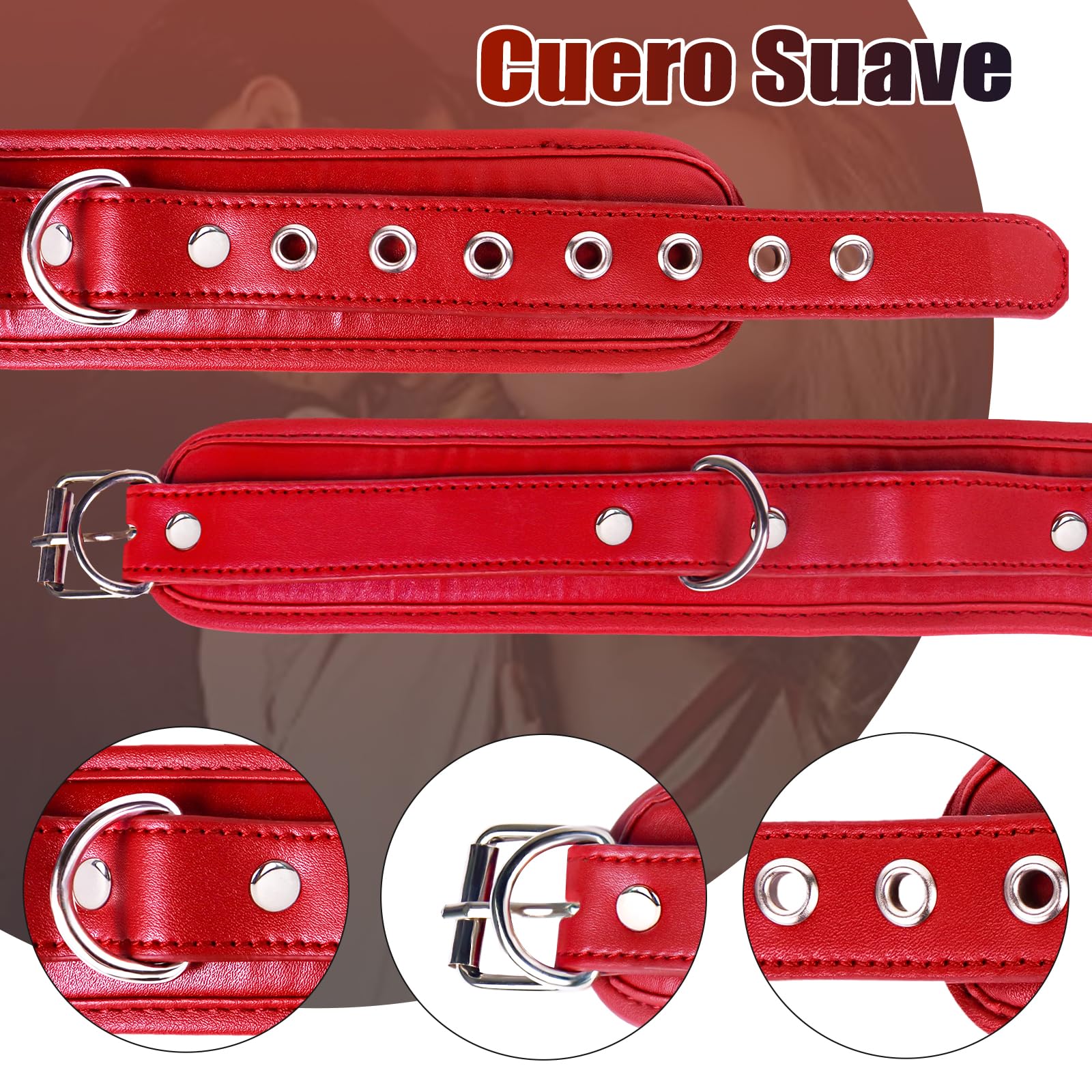Juguetes Eróticos para Pareja Sexuales BDSM Bondage Kit con Gancho Anal y Collar, Mujer Juguetes Eróticos - Ajustable SM Restraints Set, Fetiche Sexo Sex Toys para Mujeres y Hombres