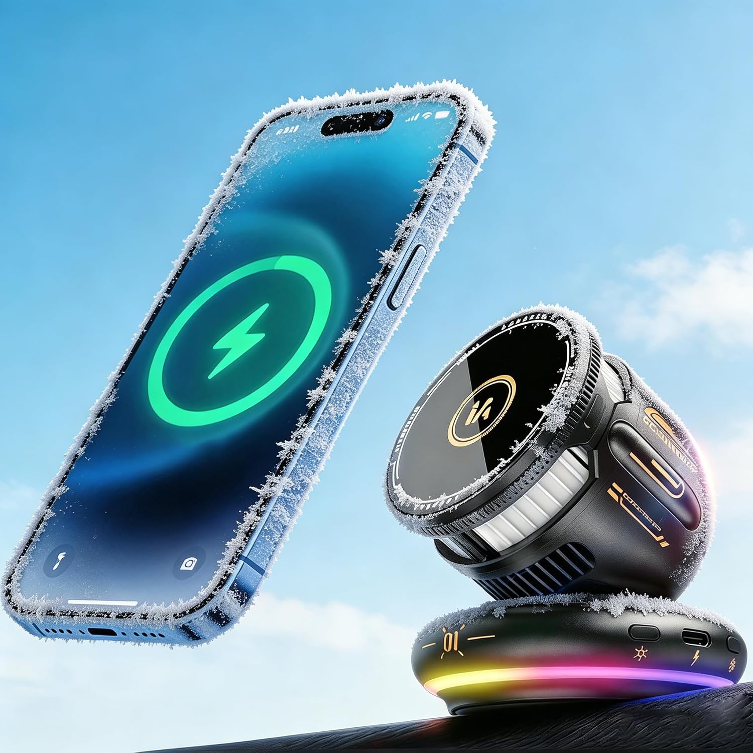 Wireless Car Charger Mount Cooling Phone Holder for iPhone 17/16/15/14/13