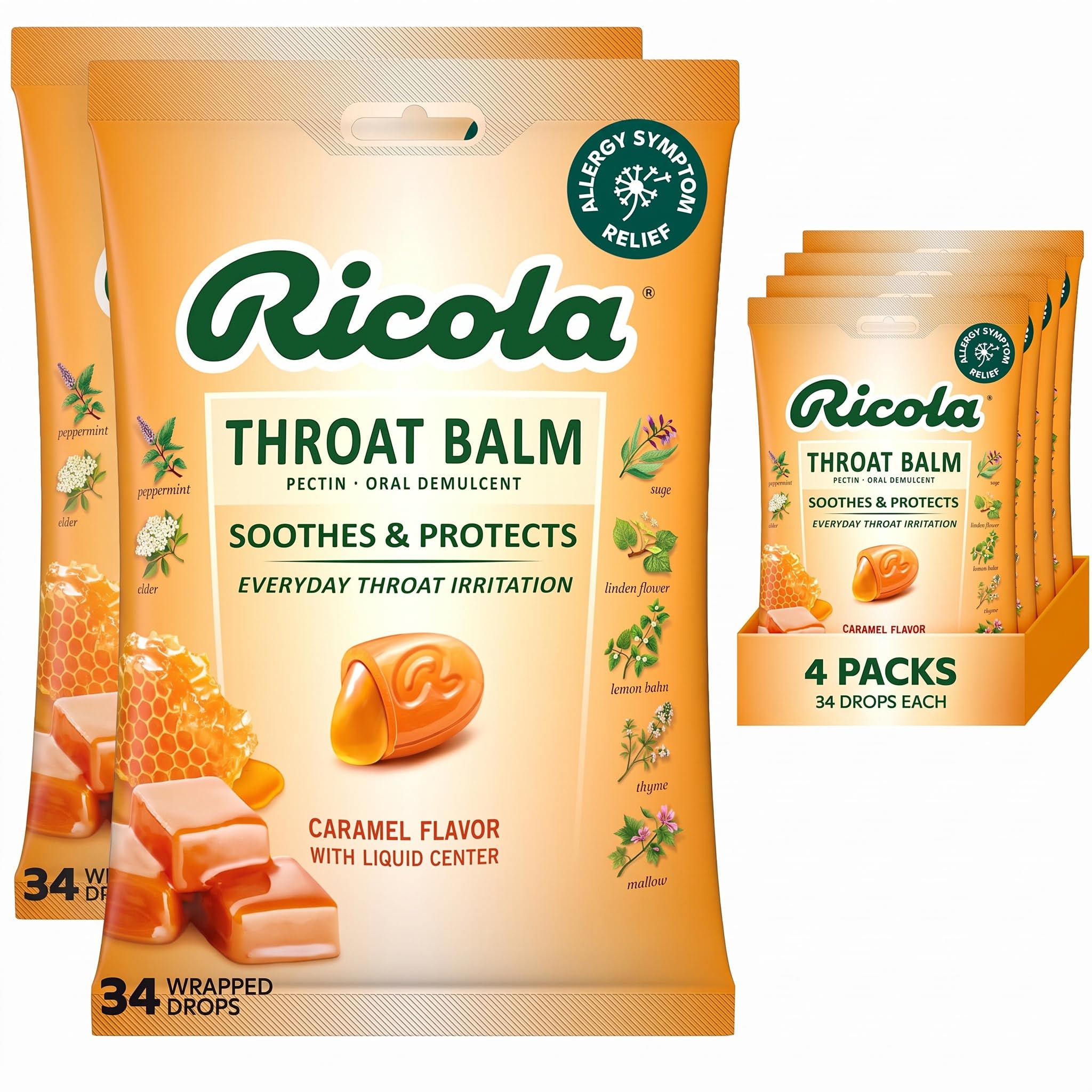 Ricola Throat Balm Caramel Herbal Throat Drops - 34 Count — Amazon image 8