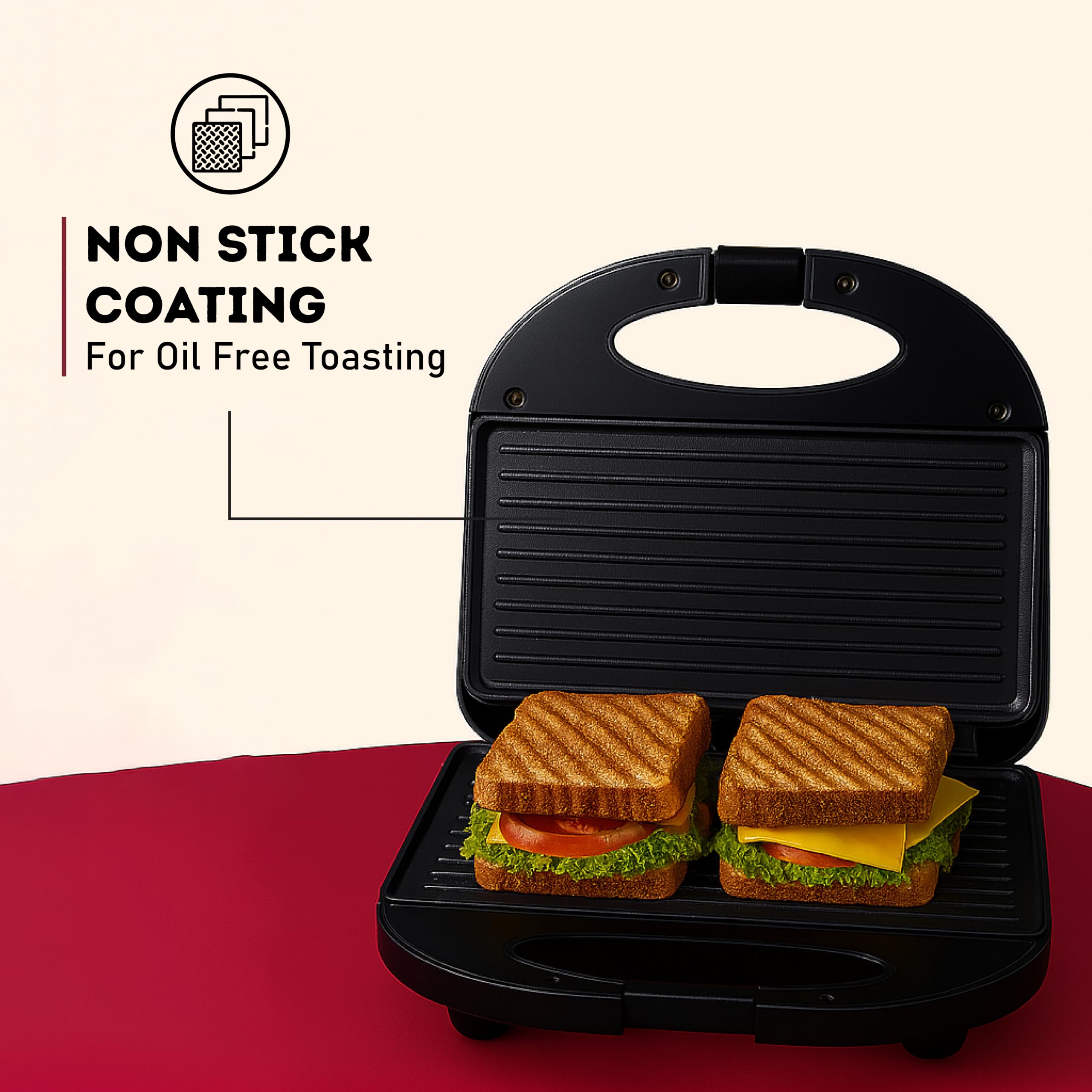 sandwichページ HEJIX 750W Sandwich Grill Maker, Panini Press with Double-Sided