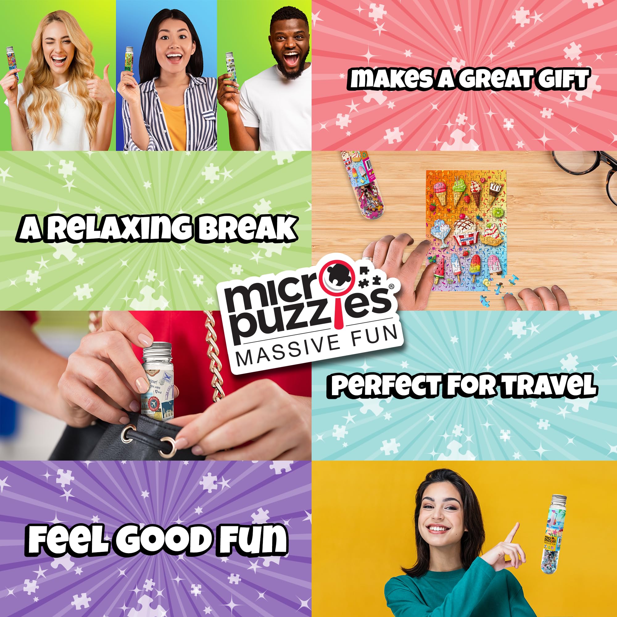 MicroPuzzles "Road Trip" 2-Pack - Mini Puzzles for Adults, 150 Piece Small Puzzles for Adults and Teens - 4" x 6" Inch, Compact and Challenging Portable Jigsaw Puzzles for Travel and Relaxation - Image 7