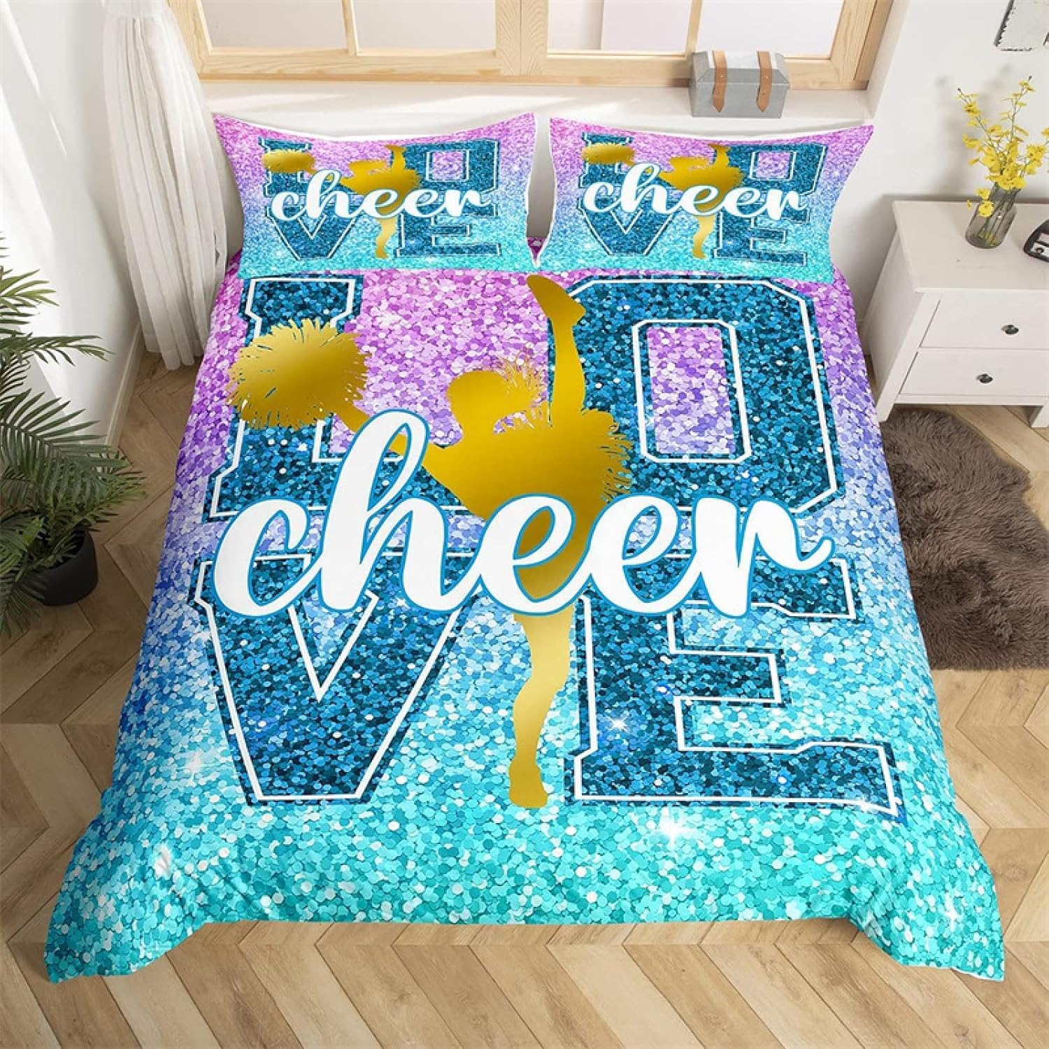 Housse de couette impression 3D de taille 200x200 pour un lit adulte douillet