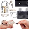 30 piece lockcowboy lock picking set with 3 transparent practice locks  credit card size lock pick set  lock opening guide for beginners and professionals [may not be in english]
