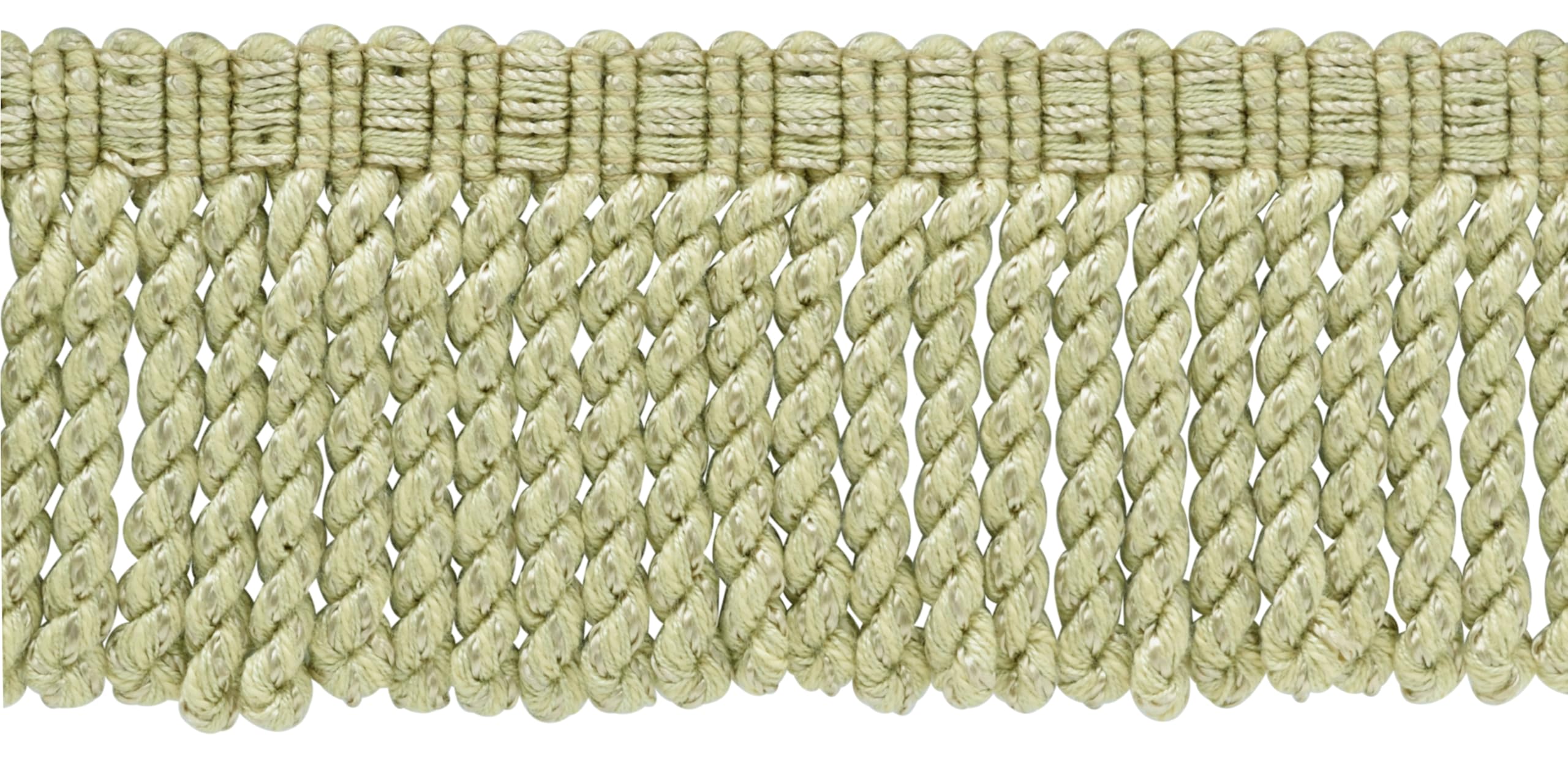 Frange passementerie beige 76mm grand rouleau pour tapissier d'ameublement